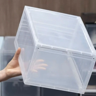 Freeship Hộp Giày Nhựa Cứng Gấp Gọn Trong Suốt Chống Bụi - Giá 68k