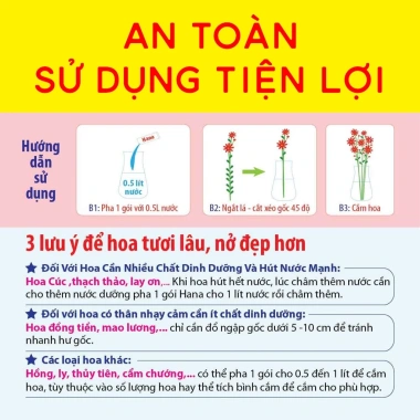 Freeship Nước Dưỡng Hoa Hana 50-100-200g Giữ Hoa Tươi Lâu Không Thối Nước 89.900 VND 6