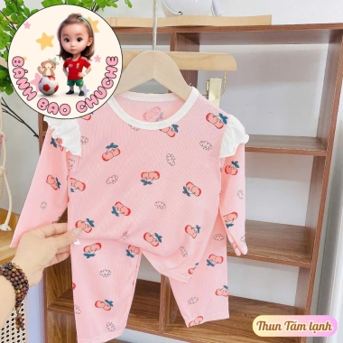 Freeship và Voucher Bộ Dài Tay Bé Gái Thun Họa Tiết Dễ Thương 6-16Kg Giá 31.200 VND 7