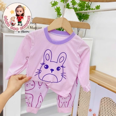 Freeship và Voucher Bộ Dài Tay Bé Gái Thun Họa Tiết Dễ Thương 6-16Kg Giá 31.200 VND 10