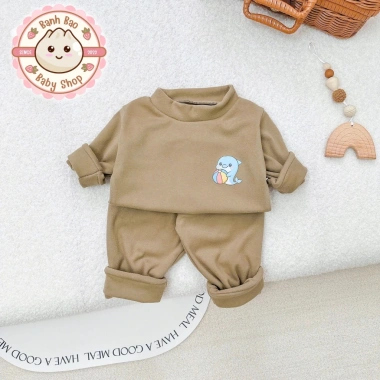 Freeship và Voucher Bộ Dài Tay Bông Nỉ Chill Siu Cho Bé 6-17Kg Bé Trai Bé Gái