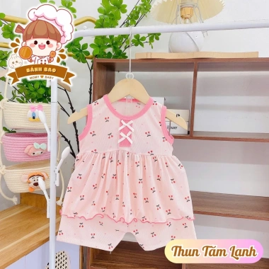 Freeship Voucher Babydoll Bé Gái Thun Tăm Lạnh Họa Tiết Cute Thoáng Mát 6-16Kg