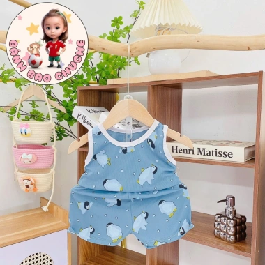 Freeship + Voucher Bộ Ba Lỗ Thun Tăm Lạnh Thoáng Mát Họa Tiết Cute cho Bé 6-16Kg 23.200₫