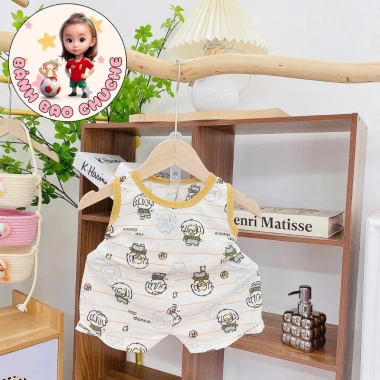 Freeship + Voucher Bộ Ba Lỗ Thun Tăm Lạnh Thoáng Mát Họa Tiết Cute cho Bé 6-16Kg 23.200₫