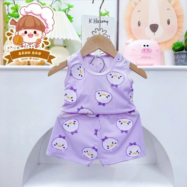 Freeship Voucher Bộ Ba Lỗ Thun Tăm Lạnh Trắng Họa Tiết Mùa Hè Cho Bé 6-17kg 29.000 10
