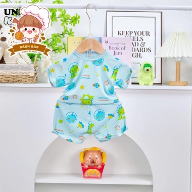 Freeship Voucher Bộ Cộc Tay Thun Tăm Lạnh Mini Họa Tiết Cho Bé 6-16kg Dưới 3 Tuổi 7