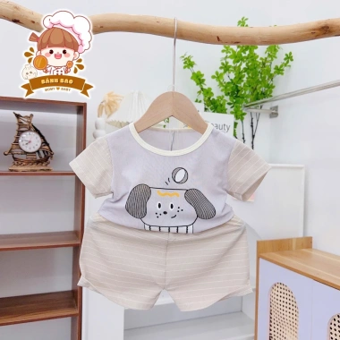 Freeship Voucher Bộ Cộc Tay Thun Tăm Lạnh Mini Họa Tiết Cho Bé 6-16kg Dưới 3 Tuổi 10