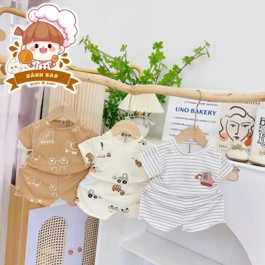Freeship Voucher Bộ Cộc Tay Thun Tăm Lạnh Siêu Thoáng Mát 9-17kg Cho Bé Trai & Bé Gái 2