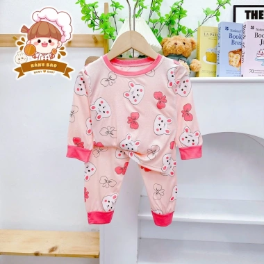 Freeship + Voucher Bộ Dài Tay Bé Thun Lạnh Hoa Tiết Mini 6-16Kg Thu Đông Dưới 3 tuổi 5