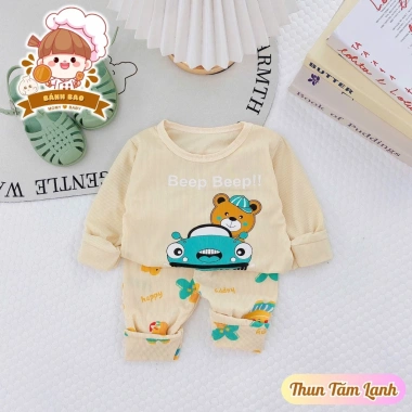 Freeship Voucher - Bộ Dài Tay Bé Thun Tăm Lạnh Trơn, Cổ Nút, Thoáng Mát 6-16kg - 37.750₫ 5