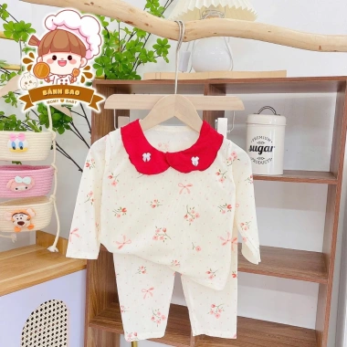 Freeship + Voucher Bộ Dài Tay Bé Trai Bé Gái Thun Tăm Lạnh Siêu Thoáng Mát Họa Tiết Hoạt Hình 6-16Kg Giá 29.200₫ 5