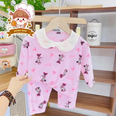 Freeship + Voucher Bộ Dài Tay Bé Trai Bé Gái Thun Tăm Lạnh Siêu Thoáng Mát Họa Tiết Hoạt Hình 6-16Kg Giá 29.200₫ 6
