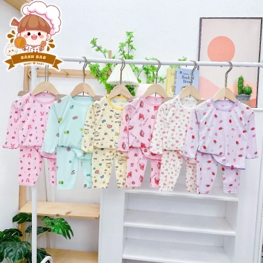 Freeship Voucher Bộ Dài Tay Thun Bé Gái 6-16Kg Dưới 3 Tuổi Mỏng Mát Họa Tiết Điệu Đà Giá 29.200₫ 2