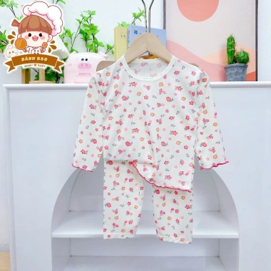 Freeship Voucher Bộ Dài Tay Thun Bé Gái 6-16Kg Dưới 3 Tuổi Mỏng Mát Họa Tiết Điệu Đà Giá 29.200₫ 3