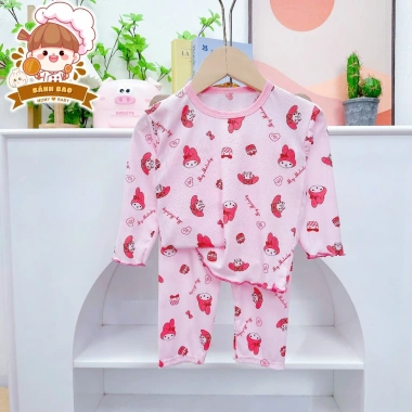 Freeship Voucher Bộ Dài Tay Thun Bé Gái 6-16Kg Dưới 3 Tuổi Mỏng Mát Họa Tiết Điệu Đà Giá 29.200₫ 4