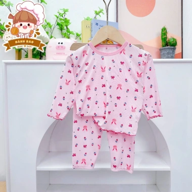 Freeship Voucher Bộ Dài Tay Thun Bé Gái 6-16Kg Dưới 3 Tuổi Mỏng Mát Họa Tiết Điệu Đà Giá 29.200₫ 5