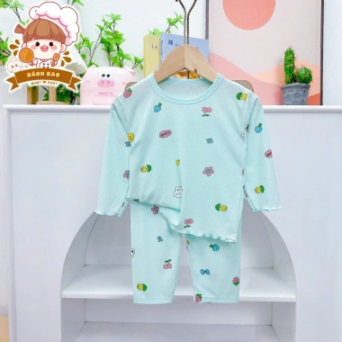 Freeship Voucher Bộ Dài Tay Thun Bé Gái 6-16Kg Dưới 3 Tuổi Mỏng Mát Họa Tiết Điệu Đà Giá 29.200₫ 6