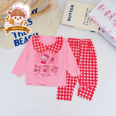 Freeship Voucher Bộ Dài Tay Thun Bé Gái 6-16Kg Dưới 3 Tuổi Mỏng Mát Họa Tiết Điệu Đà Giá 29.200₫ 8