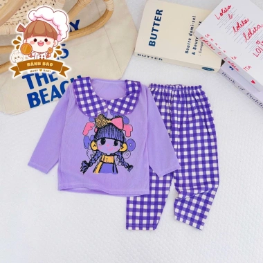 Freeship Voucher Bộ Dài Tay Thun Bé Gái 6-16Kg Dưới 3 Tuổi Mỏng Mát Họa Tiết Điệu Đà Giá 29.200₫ 9