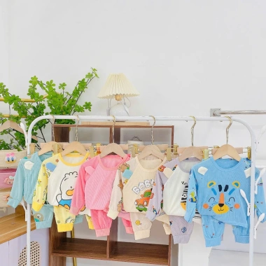 Freeship + Voucher: Bộ Dài Tay Thun Tăm Lạnh Siêu Thoáng Mát 6-16Kg Giá 28.200đ