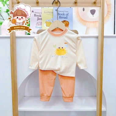 Freeship + Voucher: Bộ Dài Tay Thun Tăm Lạnh Siêu Thoáng Mát 6-16Kg Giá 28.200đ