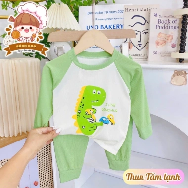 Freeship + Voucher: Bộ Dài Tay Thun Tăm Lạnh Siêu Thoáng Mát 6-16Kg Giá 28.200đ