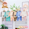 Freeship + Voucher - Bộ Dài Tay Thun Trơn Cổ Nút Bé 6-16Kg, Thoáng Mát, Giá 31.200₫