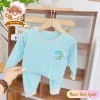 Freeship + Voucher - Bộ Dài Tay Thun Trơn Cổ Nút Bé 6-16Kg, Thoáng Mát, Giá 31.200₫ 5