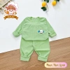 Freeship + Voucher - Bộ Dài Tay Thun Trơn Cổ Nút Bé 6-16Kg, Thoáng Mát, Giá 31.200₫ 8