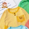 Freeship + Voucher Bộ Đồ Dài Tay Thun Lạnh Sọc In Hình Con Vật Dễ Thương 6-16kg Trẻ Dưới 3 Tuổi Giá 41.200 VND 3