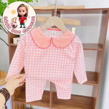 Freeship Voucher Bộ Đồ Dài Tay Thun Tăm Lạnh Họa Tiết Dễ Thương 6-16Kg Giá 28.200đ
