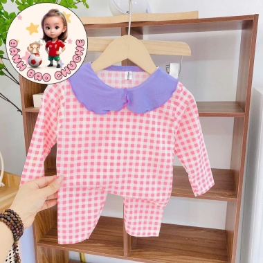Freeship Voucher Bộ Đồ Dài Tay Thun Tăm Lạnh Họa Tiết Dễ Thương 6-16Kg Giá 28.200đ