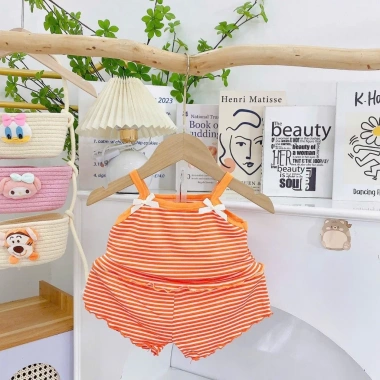 Freeship & Voucher: Bộ Đồ Hai Dây Thun Lạnh Mềm Mịn Bé Gái 6‑15kg, Thoải Mái Thoáng Mát, 29.200đ 9