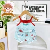 Freeship Voucher Bộ Hai Dây Hoạt Hình Vải Thun Lạnh Bé Gái 6-17kg Thoáng Mát 10