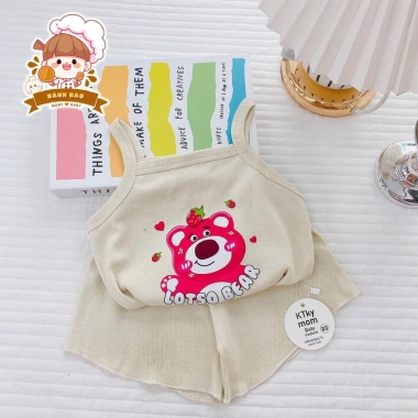Freeship Voucher Bộ Hai Dây Thun Lạnh In Nhiệt Cute Siêu Thoáng Mát Bé Gái 4-15Kg