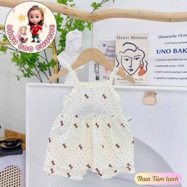 Freeship Voucher Bộ Hai Dây Vải Thun Tăm Lạnh Bé Gái 6-17kg Thoáng Mát Thoải Mãi MK17 5