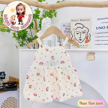 Freeship Voucher Bộ Hai Dây Vải Thun Tăm Lạnh Bé Gái 6-17kg Thoáng Mát Thoải Mãi MK17 6