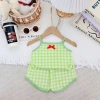 Freeship Voucher Bộ Hai Dây Vải Thun Tăm Lạnh Bé Gái 6-17kg Thoáng Mát Thoải Mãi MK17 9