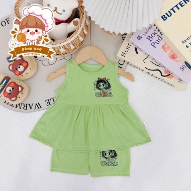 Freeship Voucher - Cộc Tay Bé Gái Thun Tăm Lạnh Babydoll Bánh Bèo Cute 6-16kg Dưới 3 Tuổi Giá 29.200₫ 9
