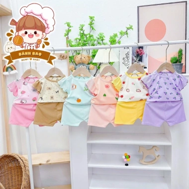 Freeship Voucher Cộc Tay Bé Gái Thun Tăm Lạnh Nơ Bèo Thoáng Mát 5 Màu Siêu Đẹp 6-17kg Giá 25.200 VND