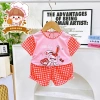 Freeship Voucher Cộc Tay Bé Gái Thun Tăm Lạnh Nơ Bèo Thoáng Mát 5 Màu Siêu Đẹp 6-17kg Giá 25.200 VND 8