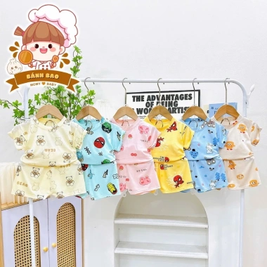 Freeship Voucher Cộc Tay Thun Lạnh Hoạt Hình Cute Siêu Thoáng Mát 6-17kg