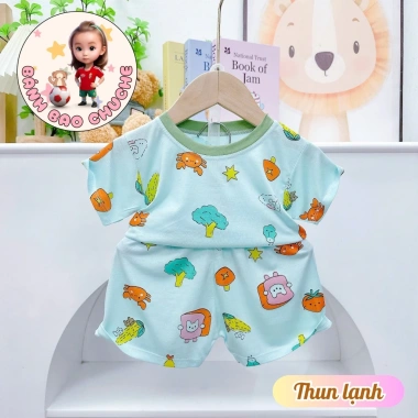 Freeship Voucher Cộc Tay Thun Lạnh Thoáng Mát Họa Tiết Cute 6-16kg Giá 31.200đ 10
