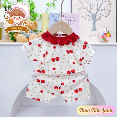 Freeship Voucher Cộc Tay Thun Tăm Lạnh Mỏng Thoáng Mát 6-16kg Cho Bé Trai Bé Gái 9
