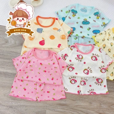 Freeship + Voucher Cộc Tay Thun Tăm Lạnh Siêu Thoáng Mát 6-16kg Cho Bé Trai và Gái 2