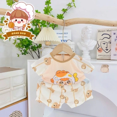 Freeship Voucher Cộc Tay Thun Tăm Lạnh Siêu Thoáng Mát 6-17kg Bé Trai Bé Gái 22.200đ 7