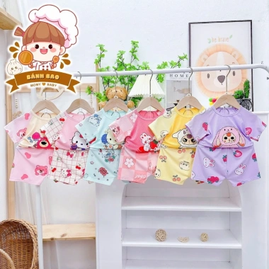 [Freeship + Voucher] Cộc Tay Thun Tăm Lạnh Siêu Thoáng Mát 9-17kg Cho Bé Trai Bé Gái 2