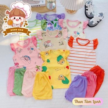 [Freeship + Voucher] Cộc Tay Thun Tăm Lạnh Siêu Thoáng Mát 9-17kg Cho Bé Trai Bé Gái 4