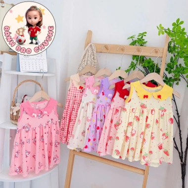 Freeship Voucher Cộc Tay Thun Tăm Lạnh Thoáng Mát Cute Bé Gái 6-16kg 32.200₫