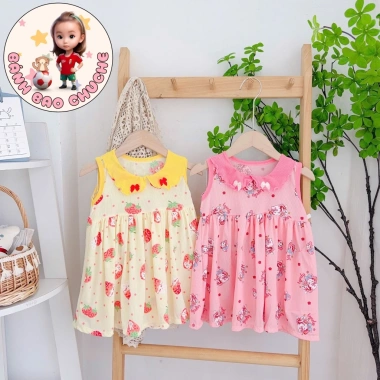 Freeship Voucher Cộc Tay Thun Tăm Lạnh Thoáng Mát Cute Bé Gái 6-16kg 32.200₫